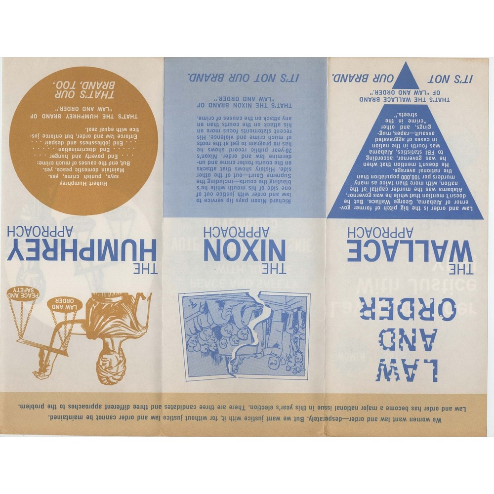 1968 Humphrey-Muskie Law and Order Campaign Brochure Union Women United - Picture 2 of 2